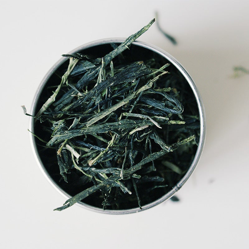 Sencha green tea leaves